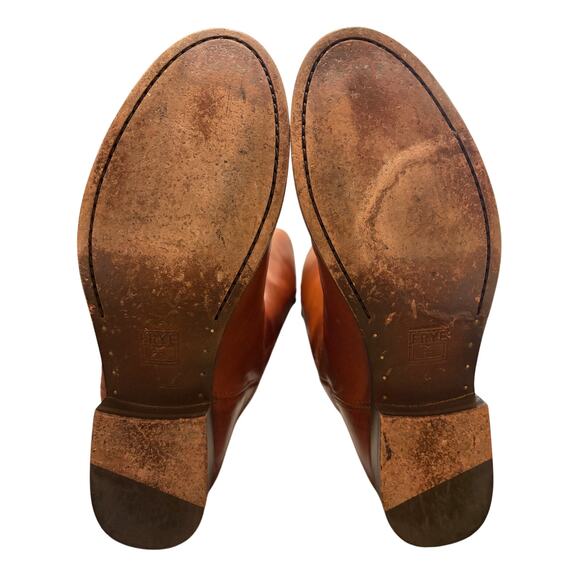 Frye Size 9 Melissa Cognac Brown Leather Button Tall Women’s Riding Boots - Picture 6 of 11